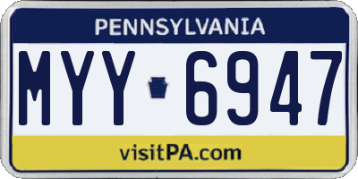PA license plate MYY6947