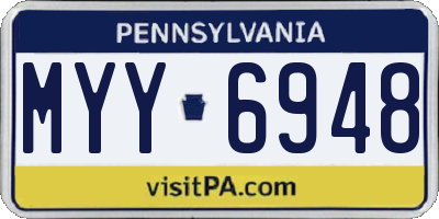 PA license plate MYY6948