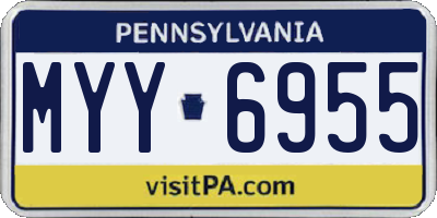 PA license plate MYY6955