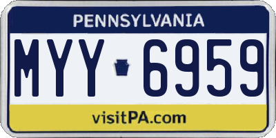 PA license plate MYY6959