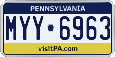 PA license plate MYY6963