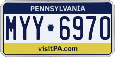 PA license plate MYY6970