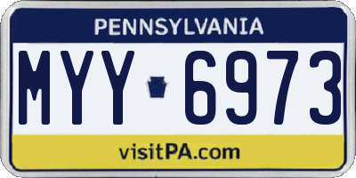PA license plate MYY6973