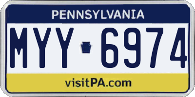 PA license plate MYY6974
