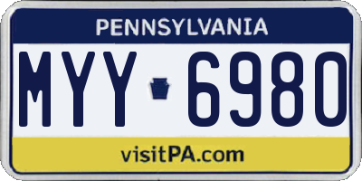 PA license plate MYY6980