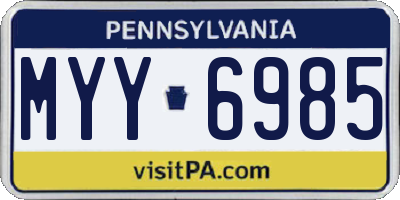 PA license plate MYY6985