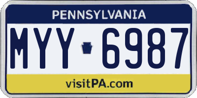 PA license plate MYY6987