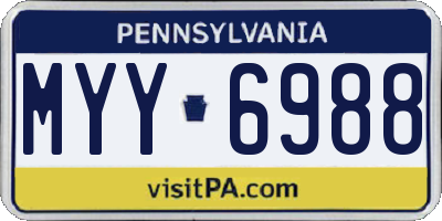 PA license plate MYY6988