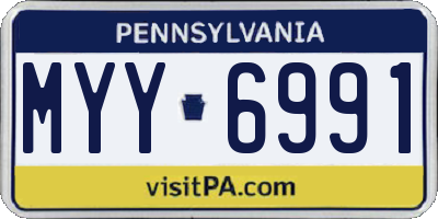 PA license plate MYY6991