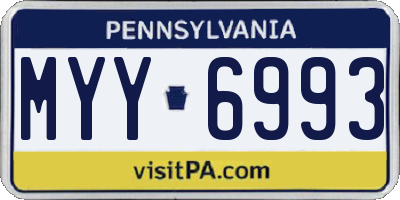 PA license plate MYY6993