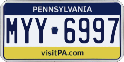 PA license plate MYY6997
