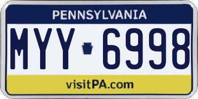 PA license plate MYY6998