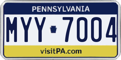 PA license plate MYY7004