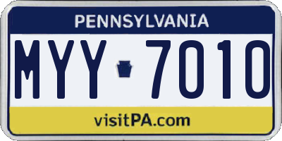 PA license plate MYY7010