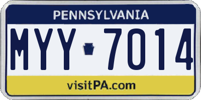 PA license plate MYY7014
