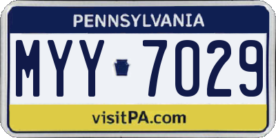 PA license plate MYY7029