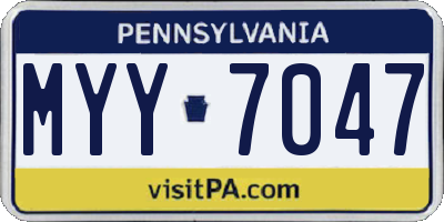 PA license plate MYY7047