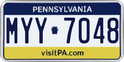 PA license plate MYY7048