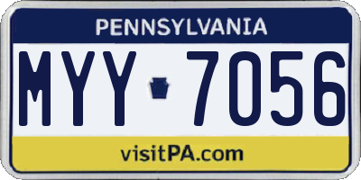 PA license plate MYY7056