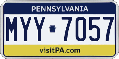 PA license plate MYY7057