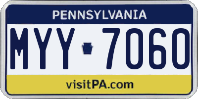 PA license plate MYY7060