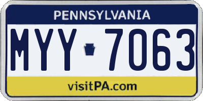 PA license plate MYY7063