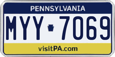PA license plate MYY7069