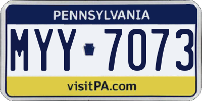PA license plate MYY7073