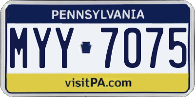 PA license plate MYY7075