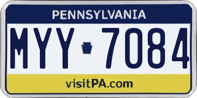 PA license plate MYY7084