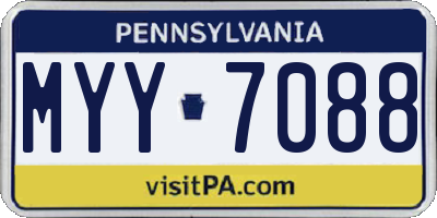 PA license plate MYY7088