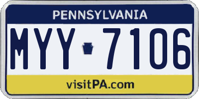 PA license plate MYY7106