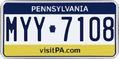 PA license plate MYY7108