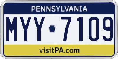 PA license plate MYY7109