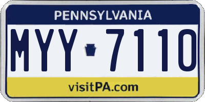 PA license plate MYY7110