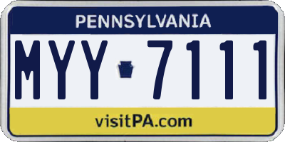 PA license plate MYY7111