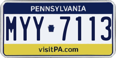 PA license plate MYY7113