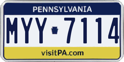 PA license plate MYY7114