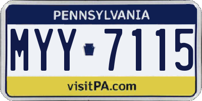 PA license plate MYY7115