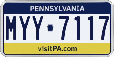 PA license plate MYY7117