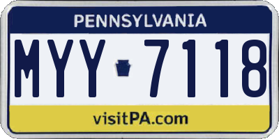 PA license plate MYY7118
