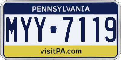 PA license plate MYY7119