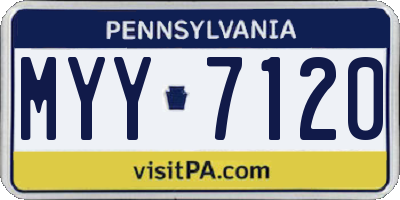 PA license plate MYY7120