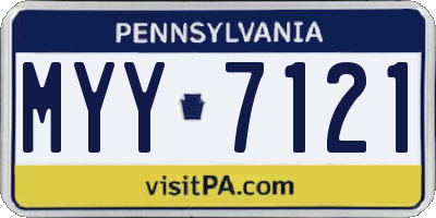 PA license plate MYY7121
