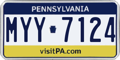PA license plate MYY7124