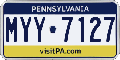 PA license plate MYY7127