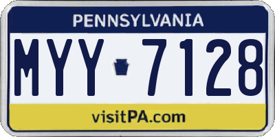PA license plate MYY7128