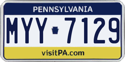 PA license plate MYY7129