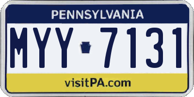 PA license plate MYY7131