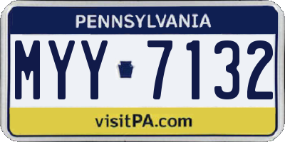 PA license plate MYY7132